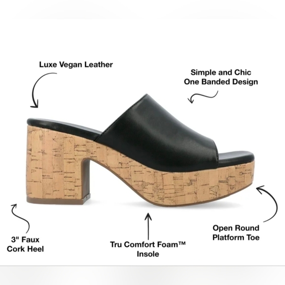 White Mountain Black Cork Wedges - Picture 2 of 8